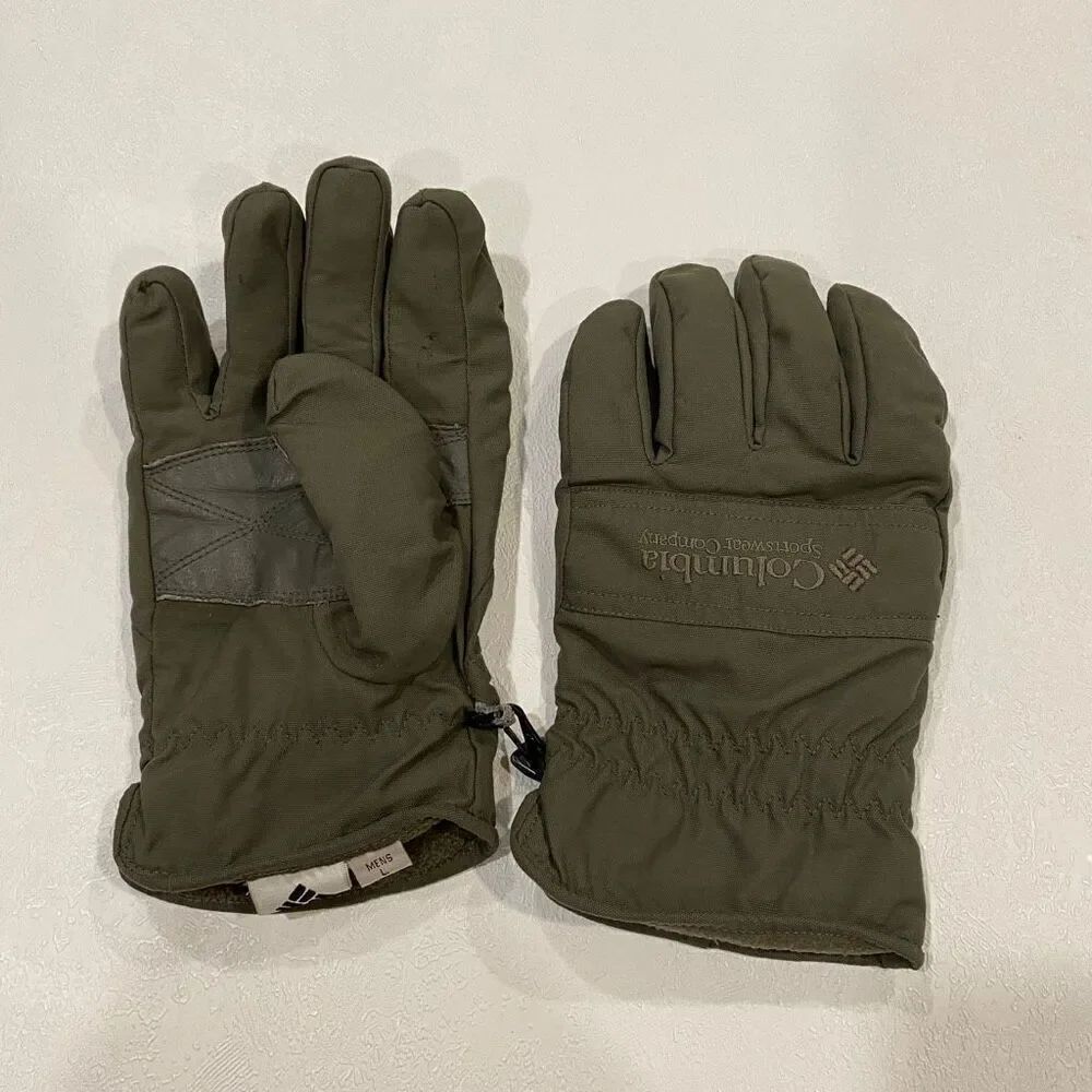 Columbia Mens Insulated Winter Gloves Size Large Green Outdoor Ski Snow